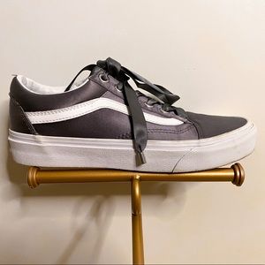 Grey Satin Vans